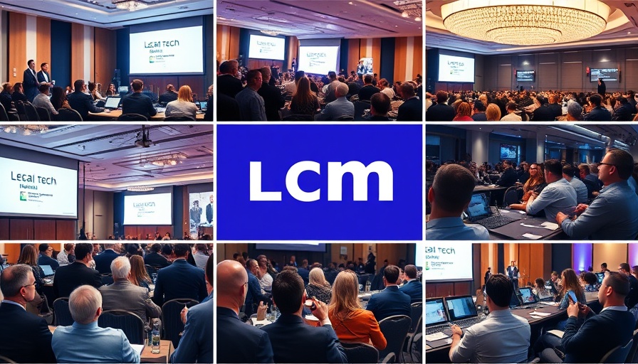 AI for lawyers tech events collage showcasing webinars and conferences.