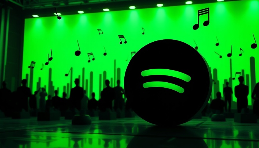 AI-generated music theme with Spotify logo and music notes.