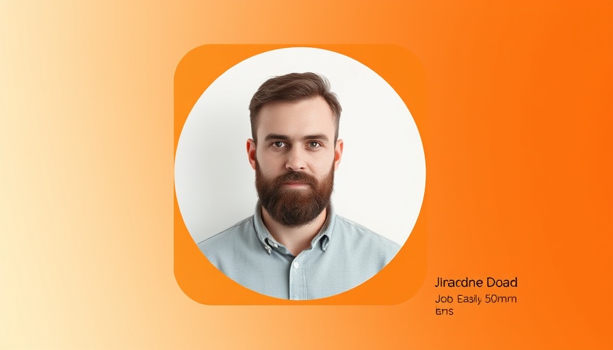 Minimalist portrait of a software engineer in orange frame.