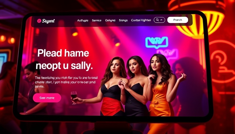 Homepage promoting AI interaction service in nightclub theme
