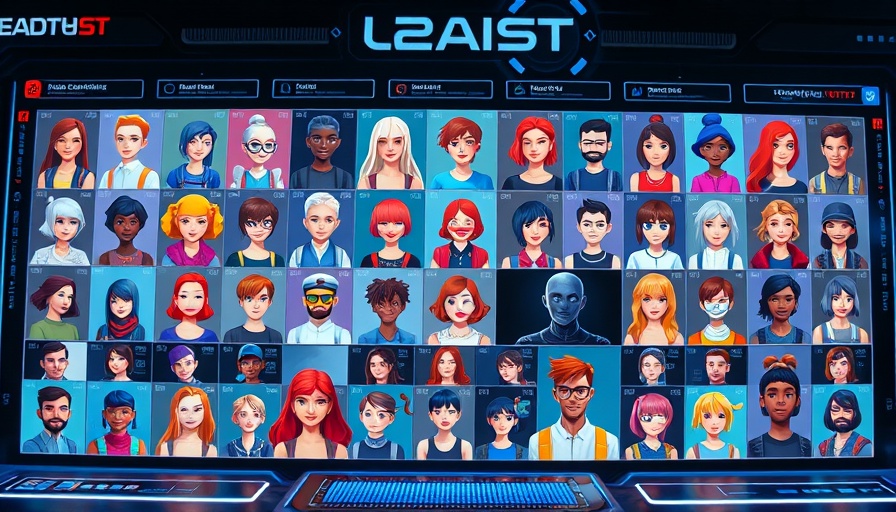 Digital platform interface with AI characters, related to AI Voice Agents for Business.